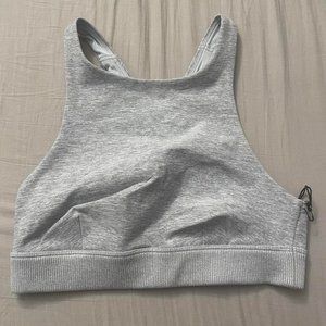 alo yoga alosoft iconic 90’s bra XS in athletic heather grey